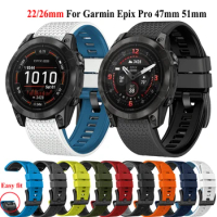 22mm 26mm Quickfit Smart Watch Straps For Garmin Epix Pro Fenix 7 7X Pro 47mm 51mm 6 6X Pro 5X 5 Plus 3HR 955 Silicone Wristband