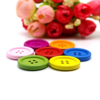 25mm Wooden Buttons Scrapbook 2-Holes Seven Colors buttons vintage buttons sewing supplies sewing accessories wood crafts