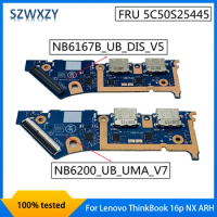 Original For Lenovo ThinkBook 16p NX ARH Laptop Power Botton Switch USB Board SD Card Reader IO Board NB6200 NB6167B 5C50S25445