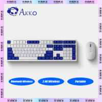 Akko MX108 Mechanical Keyboard Two Mode 2.4G Bluetooth Wireless Ergonomics Gaming Keyboard Portable Office Pc Gamer Win Mac Gift