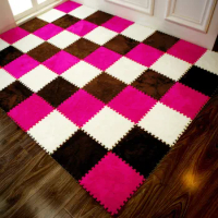 25x25cm Kids Carpet Foam Puzzle Mat Puzzle Mat Eva Shaggy Velvet Baby Eco Floor 7 Colors Kids Bedroom Floor Decoration Mat #