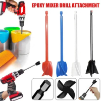 4pcs Epoxy Mixing Stick Paint Stirring Rod Putty Cement Paint Mixer Attachment With Drill Chuck For Epoxy Resin Latex Oil Paint