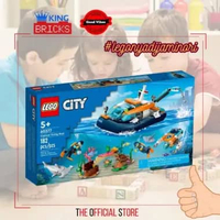LEGO Original CITY 60377 Explorer Diving Boat - Mainan Anak Edukasi Kapal Penyelam Selam