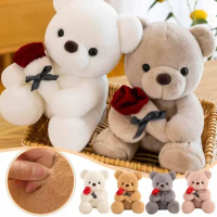 new Teddy Bear Valentine's Day Gift 25cmTeddy Bear Stuffed Animal Rose Bear Doll Girlfriend Couple Valentine's Day Gift