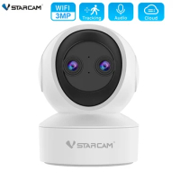 Vstarcam 3MP Dual Lens Camera Indoor Wifi Camera Security Video SurveillanceWireless Baby Monitor Auto Tracking Two Way Audio