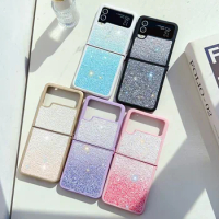 For Samsung Z 5G Flip 5 Case Glitter Phone Case For Samsung Galaxy Z Flip 3 4 Flip4 5G Skin Feel Protective Back Cover