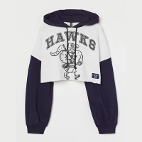 Sweater Hoodie Crop Wanita Hawks | American Style Sweatshirt Cropped | Pakaian Wanita