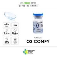 Omega O2 Comfy Yearly Softlens Minus Bening Soflens Clear Soplen Tahunan Soflen Transparan -1.50