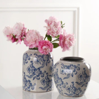 New Chinese vintage ceramic peony vase