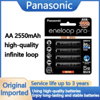 100% Panasonic Eneloop Original Battery Pro AA 2550mAh 1.2V NI-MH Camera Flashlight Toy Pre-Charged Rechargeable Batteries