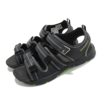 Merrell 涼鞋 M-Hydro Creek 運動 女鞋 童鞋 魔鬼氈 透氣 鞋面寬度可調 中大童 黑 綠 MK262554