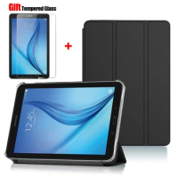 Tablet Stand Protection Flip For Samsung Galaxy Tab A 9.7'' 2015 Cover SM-T550 T555 Tri-fold Back Case for Samsung t550 Film