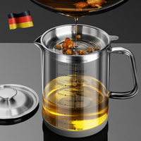 熱銷推薦-德國濾油壺玻璃家用帶過濾網大容量儲油罐濾油神器廚房油渣裝油瓶【摩可美家】