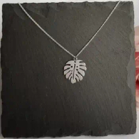 stainless steel Monstera Necklace Monstera Leaf pendant Botanical Necklace Leaf Jewelry Banana Leaf charm
