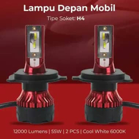 GT Lampu Mobil LED Car Headlight ZES 12000 Lumens 55W H4 - Cahaya Super Terang, Chip LED ZES IH Mera