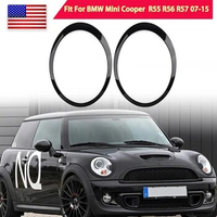 Glossy Black Car Lamp Ring Cover Sticker Eyebrow Headlight Trims Frame Front Fit For Mini Cooper R Series R55 R56 R57 R58 Parts