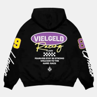 VIELGELD Sweater Hoodie Boxy Oversize Under Race - Desain Grafis Keren dengan Tulisan Fearless Stay
