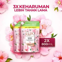 Lux Sabun Cair Sakura Bloom Refill 800 mL Twinpack [2 Pcs]