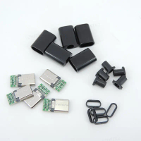 Penyesuai Penyambung Jenis Palam Lelaki USB 3.1 Jenis C, 24Pin Kimpalan, Pengecasan Palam dan Pembai
