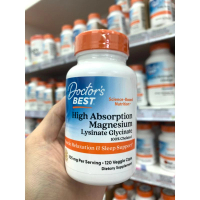 美國Doctor's Best 高吸收鎂 全螯合甘氨酸賴氨酸鹽 52.5毫克 120粒素食膠囊