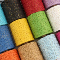 Latest Fancy Dual-tone Crocheting Raffia Yarn 280M Metallic Twisted Raffia Straw Yarn for DIY Knitting Summer Straw Hat Handbags