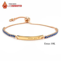 Gelang Tali Serut Kombinasi Emas Alana Serut BTPU J5 Ismoyo BIRU 0.300 GRAM