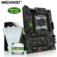 MACHINIST X99 Motherboard LGA 2011-3 Kit Xeon e5 2666 v3 Set CPU 32GB(4*8G) DDR4 ECC RAM Memory Support SSD M.2 ATX MR9A PRO
