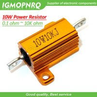 2pcs 10W Aluminum Power Metal Shell Case Wirewound Resistor 0.1 ~ 10K 0.5 1 2 3 5 6 8 10 20 100 150 200 300 500 1K 5K 10K ohm