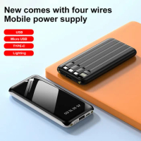 4 in 1 Fast Charge 20000Mah Power Banks Mobile Phone Portable Powerbank Led Flashlight Power Bank for IPhone Huawei Xiaomi