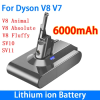 New for Dyson V7 V8 21.6V 6000mAh Lithium Battery,for Dyson V8 SV10 V7 SV11 Handheld Vacuum Cleaner Replacement Battery