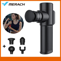 Merach Pocket massager gun Nano Type-C Fast Charging Mini booster Massager fascia gun 4 Massage Heads 3 Colors