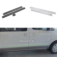 Car Sticker Detector ABS Plastic Side Door Body Bumper Trim Strips Molding 6PCs For Hyundai Starex H-1 H1 2018 2019 2020 2021