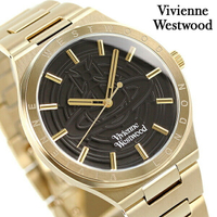 ヴィヴィアン ウエストウッド エルサム 39mm クオーツ 男錶 男用 手錶 品牌 VV249BKGD Vivienne Westwood ブラック×ゴールド 記念品