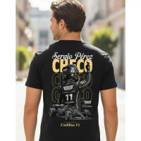 เสื้อยืด 1 ตัว ผ้าฝ้าย 100% เสื้อยืดเช็ก Playera Cadillac Formula 1