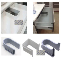 Plastic U Shape Under Sink Basin Bath Cabinet Drawer Pull Out Recessed Cutout Cover For Drainage Grommet