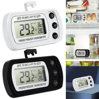 Digital Fridge Thermometer Max/Min Record Waterproof Refrigerator Thermometer Magnetic Back&amp; Hook for Kitchen Home Restaurant