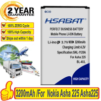 HSABAT Top Brand 3200mAh BL-4UL BL4UL BL 4UL High quality battery For Nokia Asha 225 Asha225 Battery