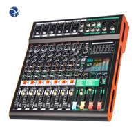 YYHC TC8 Professional 8 Channel USB Sound Audio Console Mixer DSP Effector Stage Controller Digital DJ Audio Mixer