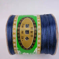 80M/Spool 1.5MM Dark Navy Blue Braided Macrame Nylon Chinese Knot Cord Beading Satin Shamballa String Thread Rope for Handicraft