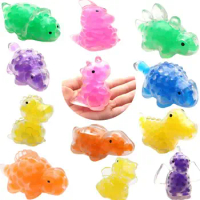 100pcs Squishy Stress Balls Decompression Dinosaur Toy Colorful Gel Water Beads Inside Birthday Party Favors Pinata Fillers