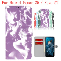 Sunjolly Case for Huawei Honor 20 Nova 5T Wallet Stand Flip PU Phone Case Cover coque capa Huawei Honor 20 Nova 5T Case Cover