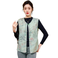 【巴黎精品】現貨+預購 新中式 唐裝背心馬甲外套(中國風刺繡盤扣圓領復古女外套2色a1hv8)