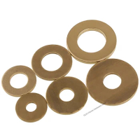 Solid Brass Gasket M3 M4 M5 M6 M8 M10 M12 M14 M16 M22 M24 GB97 Copper Flat Washer O-ring Gasket Thick 0.5/0.8/1/1.2-4mm