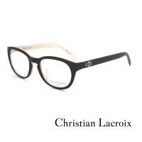 【Christian Lacroix】法式木頭框質感雙色拼接款光學眼鏡(黑色 - CL2006-009)