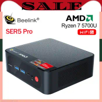NEW Beelink Mini PC SER5 Pro Ryzen 7 5700U DDR4 16GB 500GB 1TB SSD 4K 60Hz Triple Display WiFi6 BT5.2 1000M Desktop Computer