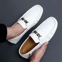 Men's leather shoes boat shoes large size