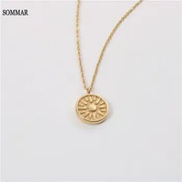 SOMMAR Vintage Love 18KGP Gold plated Girlfriend pendants Sun Goddess Necklace vintage necklace Elegant