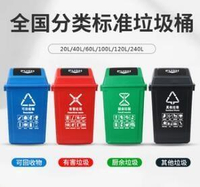 特價✅新料加厚垃圾桶 分類垃圾桶 60升100升學校小區酒店 分類垃圾桶 搖蓋戶外桶
