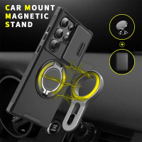 MiiVee-Slide Camera Protection Magnetic Stand Phone Case for Samsung S25 Edge S24 S23 Plus S21 S22 U