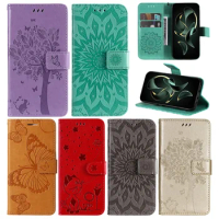 3D Embossed Pattern Flip Case For Sony Xperia 5 V 5 ii iii Sony Xperia 1 IV Stand Leather Wallet Cover Card Holder Wrist Strap